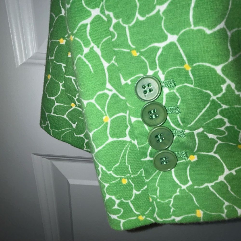 Talbots Floral Print Two Button Blazer Jacket - Picture 4 of 7